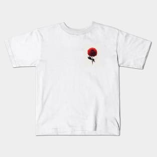 Red Dahlia Bloom - Elegant Floral Art Kids T-Shirt